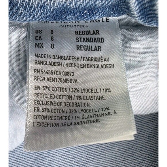 American Eagle Jeans Women's 8 90s Kick Medium Wash Blue Stretch Denim - Picture 7 of 7